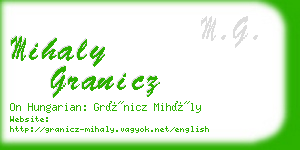 mihaly granicz business card